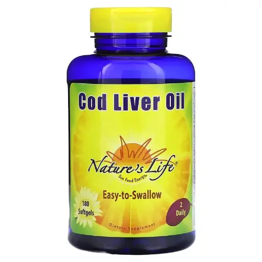 [A0329] A0329- Nature's Life, Aceite de hígado de bacalao, 180 cápsulas blandas