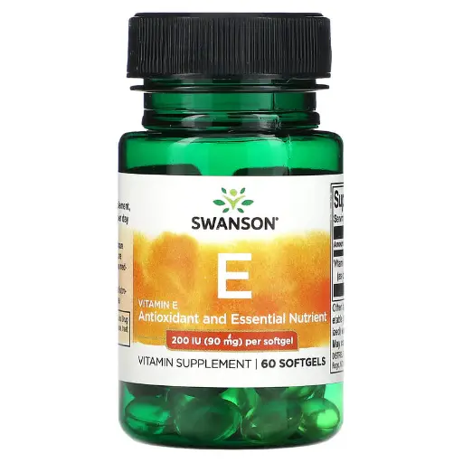 [A0344] Swanson, Vitamina E, 90 mg (200 UI), 60 cápsulas blandas
