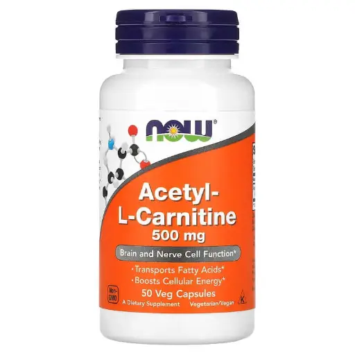 [A0353] NOW Foods, Acetil-L-carnitina, 50 cápsulas vegetales (500 mg por cápsula)