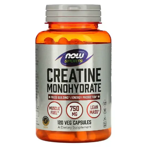 [A0357] NOW Foods, Sports, Monohidrato de creatina, 4500 mg, 120 cápsulas vegetales (750 mg por cápsula)