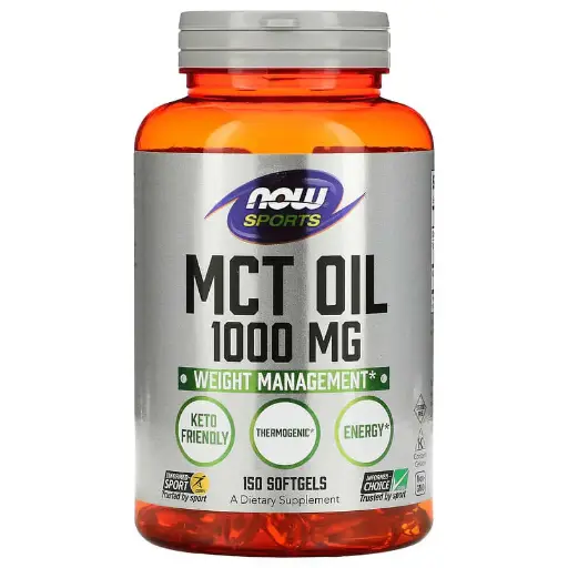 [A0362] NOW Foods, Sports, MCT Oil, 1000 mg, 150 Cápsulas Blandas