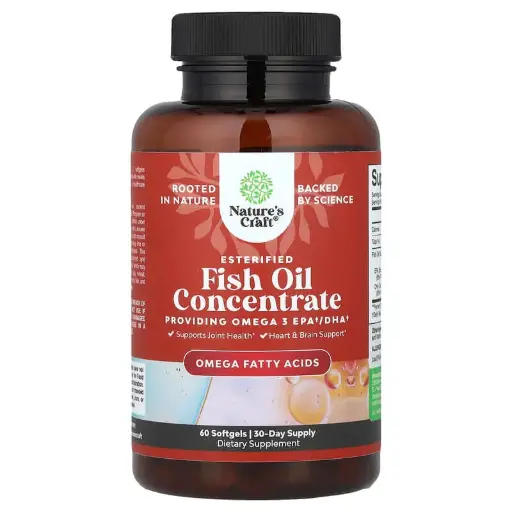 [A0380] Nature's Craft, Concentrado de aceite de pescado, 60 cápsulas blandas