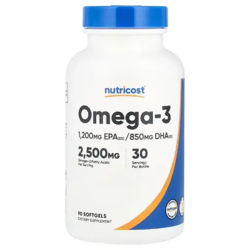 [A0383] Nutricost, Omega-3, 90 cápsulas blandas (833 mg por cápsula blanda)