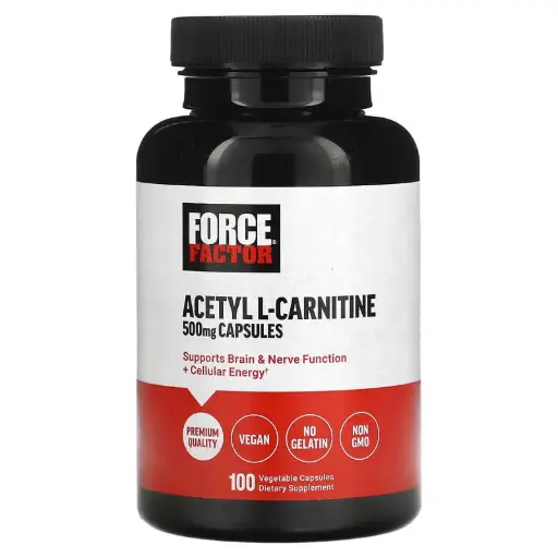 [A0388] Force Factor, Acetil L-carnitina, 500 mg, 100 cápsulas vegetales