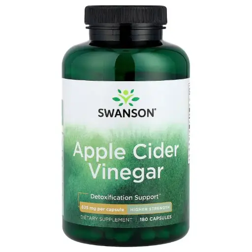 [A0394] Swanson, Vinagre de sidra de manzana, Mayor concentración, 625 mg, 180 cápsulas