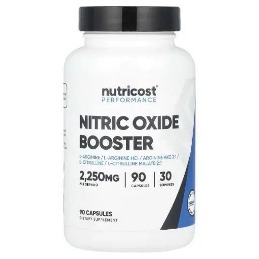 [A0396] Nutricost, Suplemento para favorecer el rendimiento, Potenciador del óxido nítrico, 90 cápsulas
