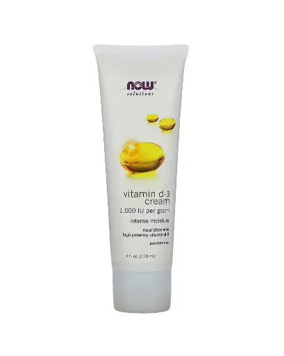 [A0007] Now Foods, Crema corporal con vitamina D3, 1000 UI para hidratar tu piel, 118 ml